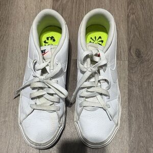 Nike White Low-Top Sneakers with Neon Green Insoles